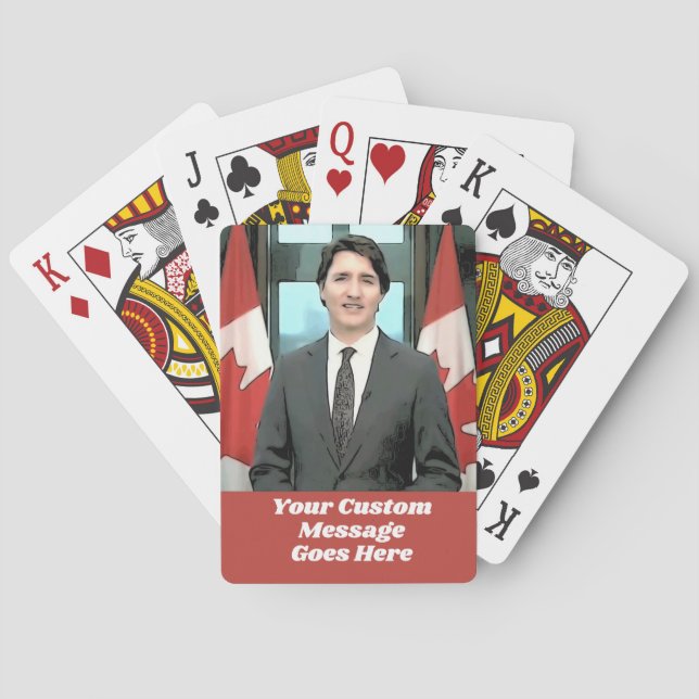 Funny Justin Trudeau Anpassningsbar Message Kanada Casinokort (Baksidan)