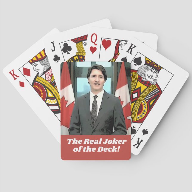 Funny Justin Trudeau premiärminister Kanada Joker Casinokort (Baksidan)