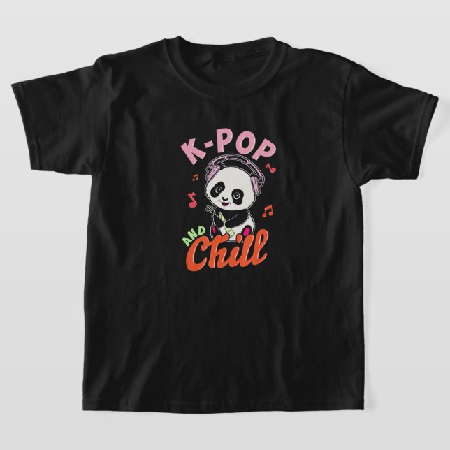 Funny K-Pop och Chill Shirt - Cute Anime Panda T s T Shirt (Laydown)