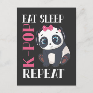 Funny K-Pop Panda Girl koreansk Music Älskare Vykort