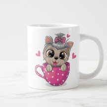Funny Kaffe koppar - Jumbo Mugg - Cute Hund Art Gi