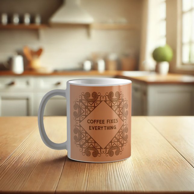 Funny kaffe löser allt keltiskt stambaserat Rulla Kaffemugg (Skapare uppladdad)