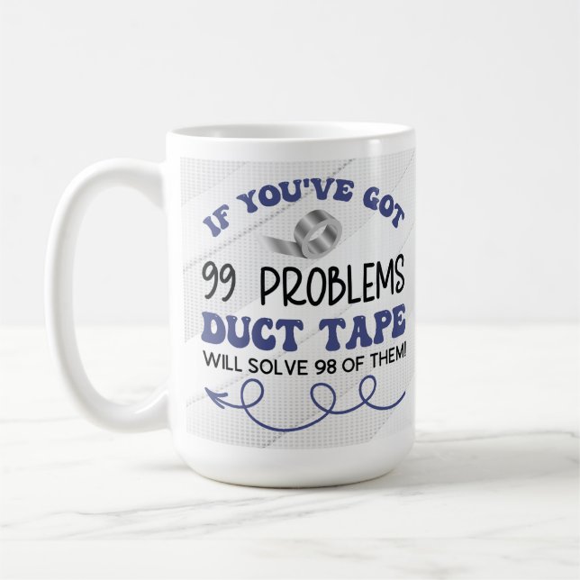 Funny Kaffe Mugg - Sassy Duct Tape Quote Pappa Gif (Vänster)