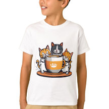 Funny Kaffe och catrs för barn T-Shirt