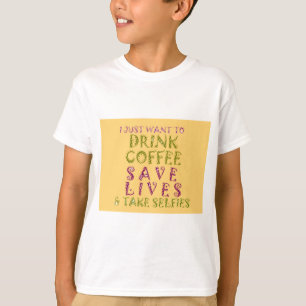 Funny kaffedesign för självfiber t-shirt