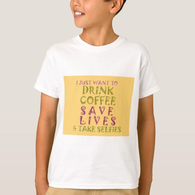 Funny kaffedesign för självfiber t-shirt (Framsida)