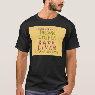 Funny kaffedesign för självfiber t-shirt
