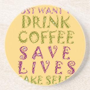 Funny kaffedesign för självfiber underlägg sandsten