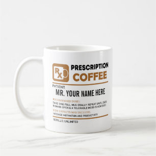 Funny kaffeförskrivning, Personlig Namn Kaffemugg