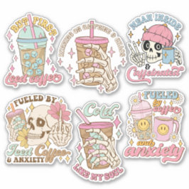 Funny kaffeoffert Vinyl Sticker Pack Klistermärken