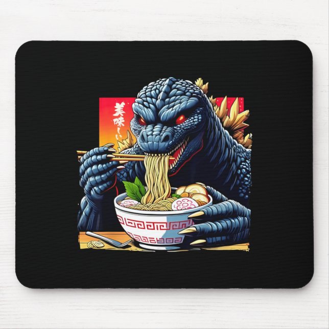 Funny Kaiju Eating Ramen Japanese Monster Lover Bi Musmatta (Framsidan)