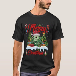 Funny kål Julafton Träd Lighting Santa Hat Cabbage T Shirt