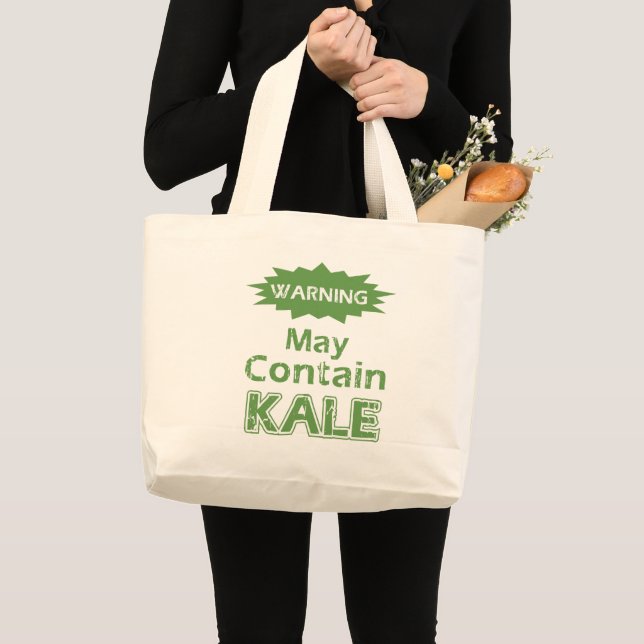 Funny Kale Tote Bag Jumbo Tygkasse (Framsida (produkt))