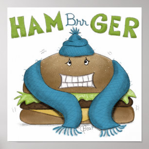 Funny Kall Hamburger Poster
