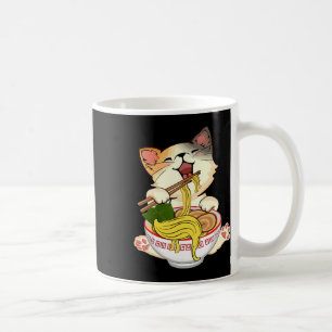 Funny Kamala Anime Cat Eating Ramen Trump Noodles Kaffemugg