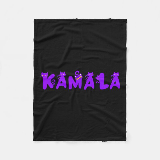 Funny Kamala Cat Dam Kamala Harris President 2024 Fleecefilt (Framsidan)