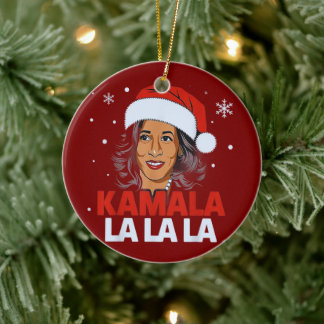 Funny Kamala Harris 2024 Comma La jul Julgransprydnad Keramik