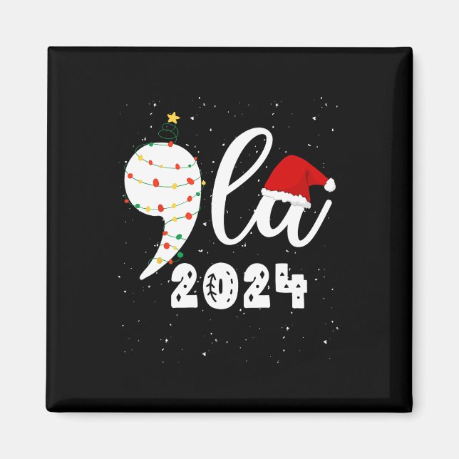 Funny Kamala Harris 2024 Comma La jul Magnet (Framsidan)
