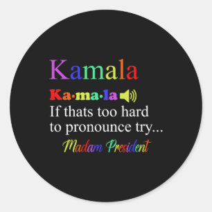 Funny Kamala Harris 2024 Fru talman Harris Runt Klistermärke
