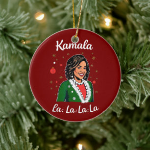 Funny Kamala Harris 2024 julafton Julafton preside Julgransprydnad Keramik