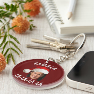 Funny Kamala Harris Ansikte Santa Hat jul