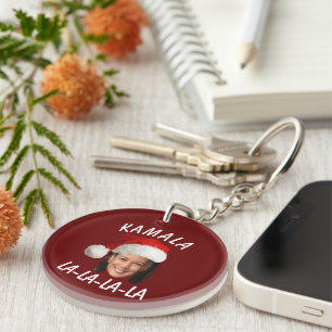 Funny Kamala Harris Ansikte Santa Hat jul