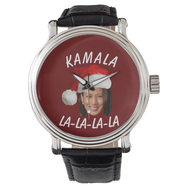 Funny Kamala Harris Ansikte Santa Hat jul Armbandsur (Framsida)
