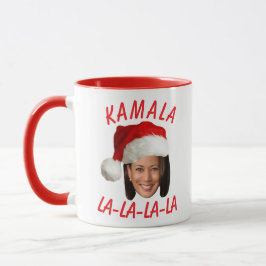 Funny Kamala Harris Ansikte Santa Hat jul Mugg