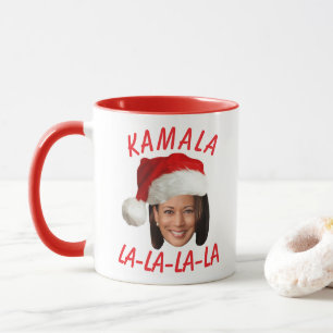 Funny Kamala Harris Ansikte Santa Hat jul Mugg
