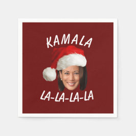 Funny Kamala Harris Ansikte Santa Hat jul Pappersservett