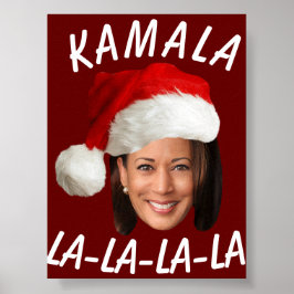 Funny Kamala Harris Ansikte Santa Hat jul Poster