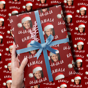 Funny Kamala Harris Ansikte Santa Hat jul Presentpapper