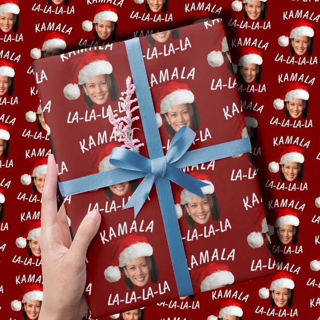 Funny Kamala Harris Ansikte Santa Hat jul Presentpapper (Skapare uppladdad)