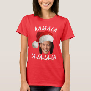 Funny Kamala Harris Ansikte Santa Hat jul T Shirt