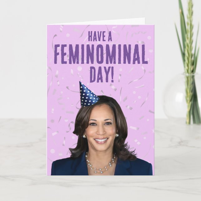 Funny Kamala Harris Birthday - Feminomininaldagen Kort (Framsida)