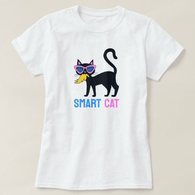 Funny Kamala Harris Black Cat Smart T-shirt-Anpass T Shirt (Design framsida)