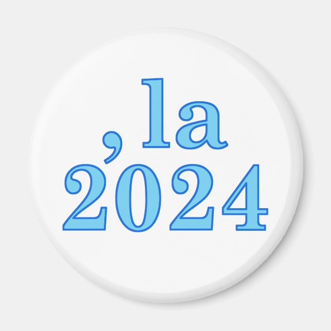 Funny Kamala Harris Comma La 2024 Magnet (Framsidan)