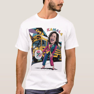 Funny Kamala Harris framför School Buss T Shirt