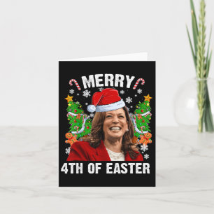 Funny Kamala Harris jul Santa Hat Merry 4:e Kort
