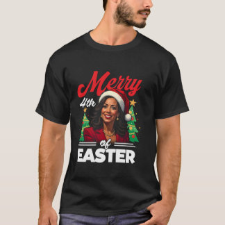 Funny Kamala Harris jul Santa Hat Merry 4:e T Shirt