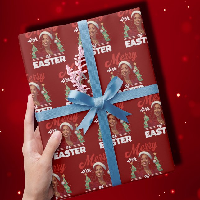 Funny Kamala Harris jul Santa Hat Presentpapper (Skapare uppladdad)