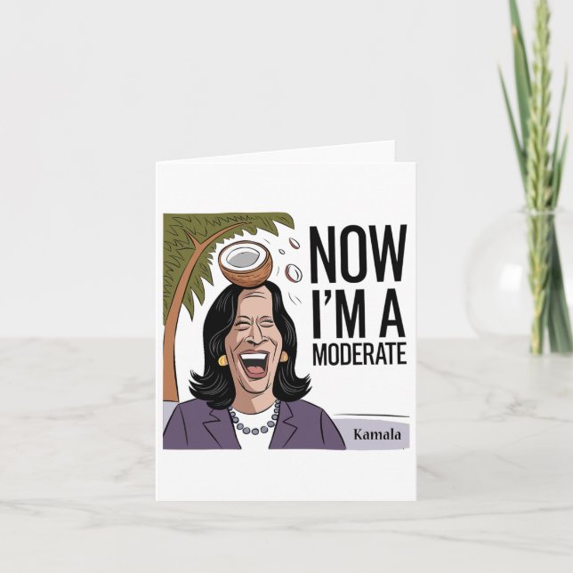 Funny Kamala Harris Moderat nu efter koconut-fel Kort (Framsida)