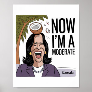 Funny Kamala Harris Moderat nu efter koconut-fel Poster