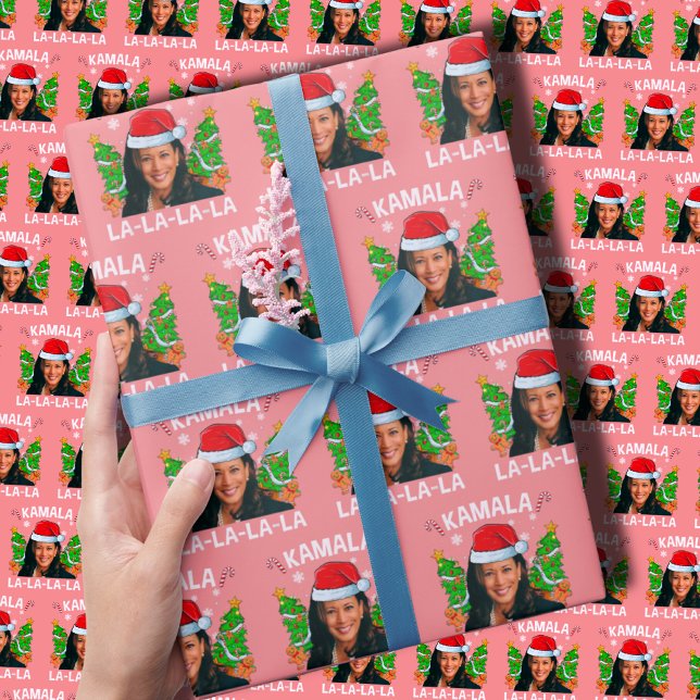 Funny Kamala Harris Rosa jul Presentpapper (Skapare uppladdad)
