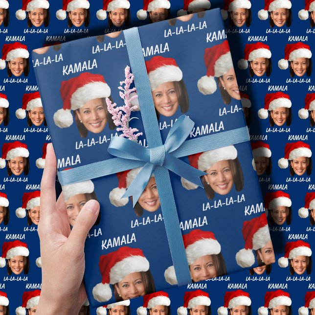 Funny Kamala Harris Santa Hat God jul Presentpapper (Skapare uppladdad)