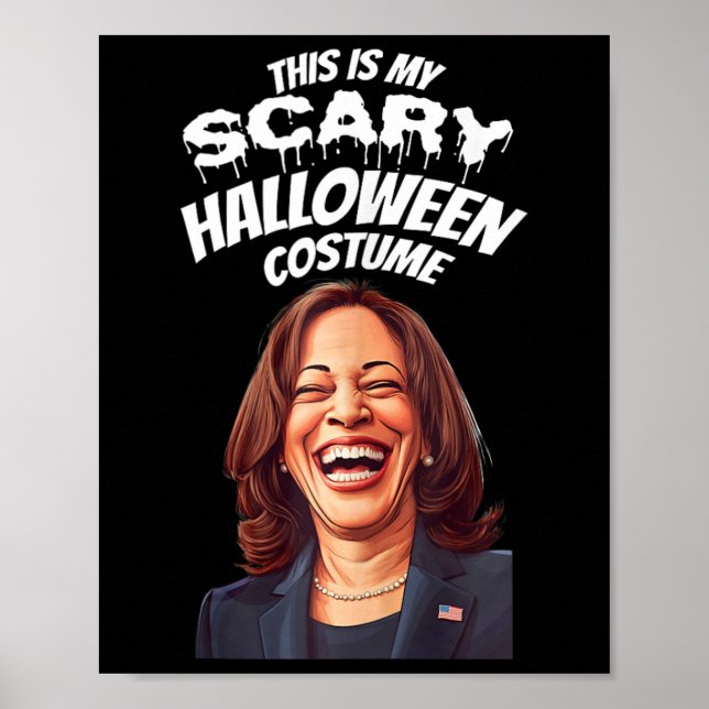 Funny Kamala Harris Scary Halloween Gag President Poster (Framsidan)