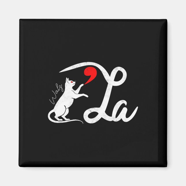 Funny Kamala Harris Tim Wheimer 2024 Cat Comma La Magnet (Framsidan)