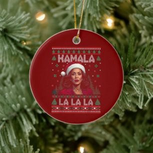 Funny Kamala Jultomten jul ugly Gift Julgransprydnad Keramik