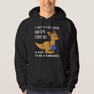 Funny Kangaroo Boy Älskare Quote Say Phrase Cute Hoodie
