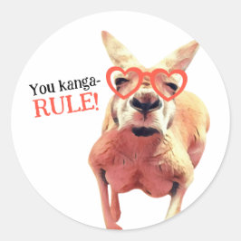 Funny Kangaroo Motivational Pun Runt Klistermärke